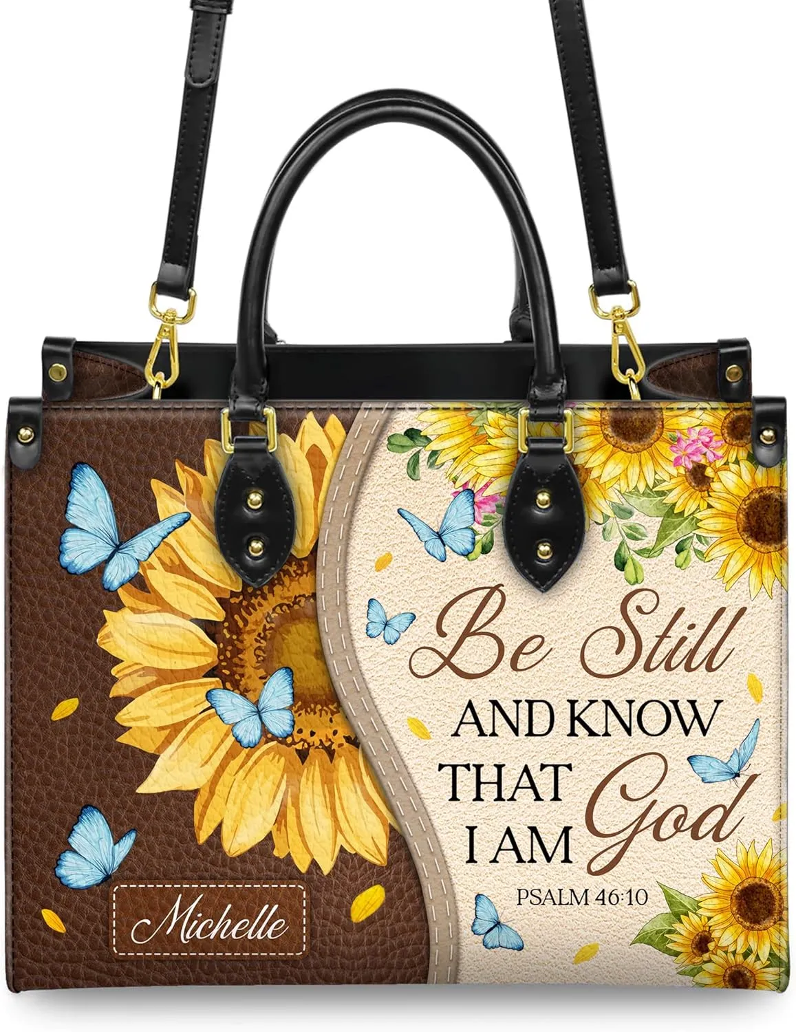 Personalized Leather Handbag for Women, Custom Name Church Bag, Christian Gifts, Mother's Day Gift for God Lovers