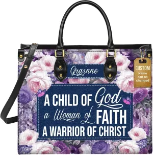 Personalized Leather Handbag for Women, Custom Name Church Bag, Christian Gifts, Mother's Day Gift for God Lovers
