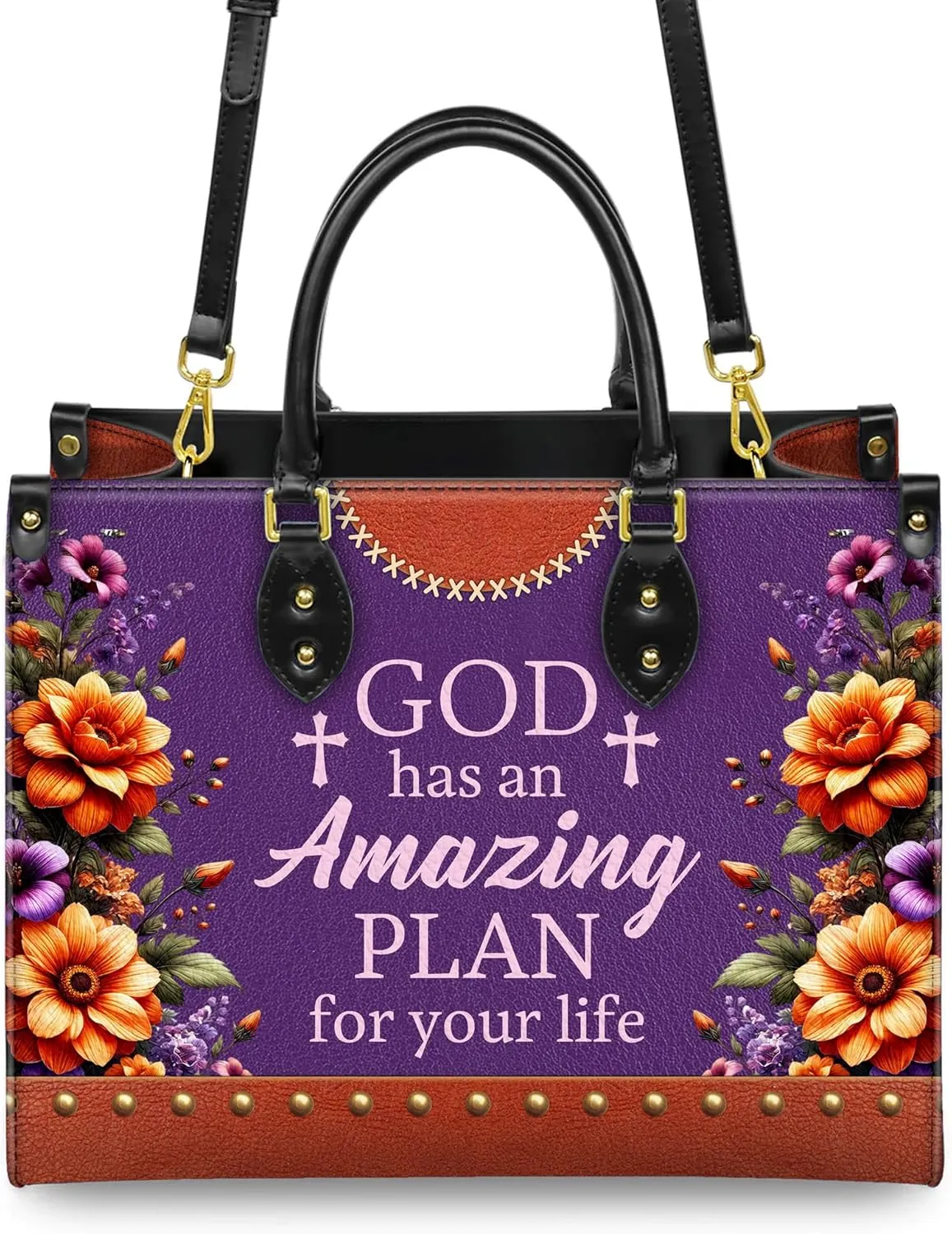 Personalized Leather Handbag for Women, Custom Name Church Bags, Christian Gifts for God Lovers, Ideal for Mother’s Day Gifts