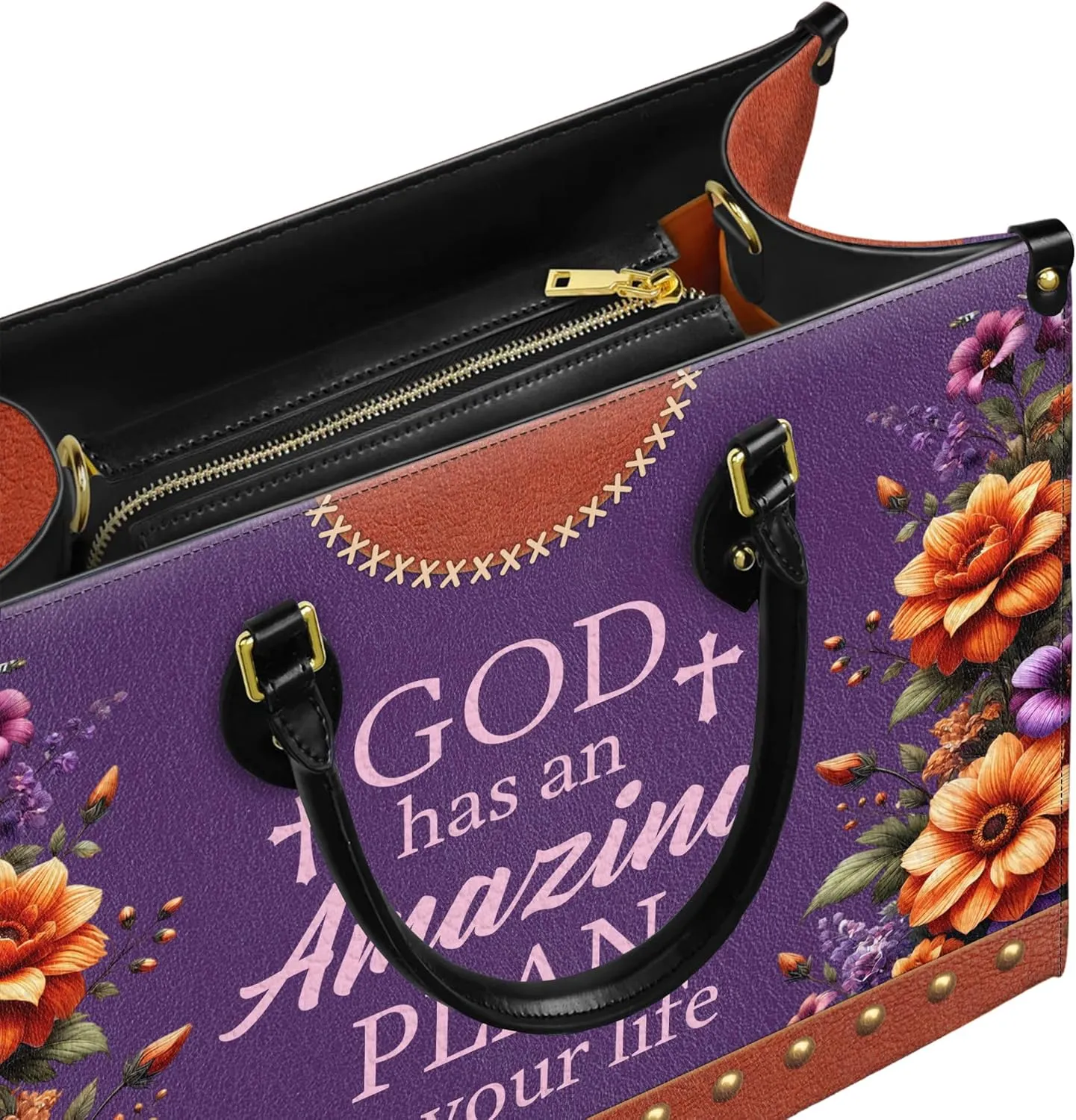 Personalized Leather Handbag for Women, Custom Name Church Bags, Christian Gifts for God Lovers, Ideal for Mother’s Day Gifts