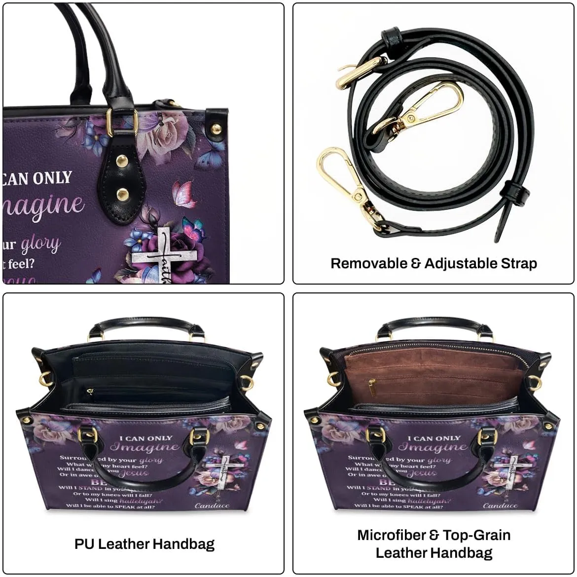 Personalized Leather Handbags For Woman - Christmas Gifts For Women - Christian Gifts