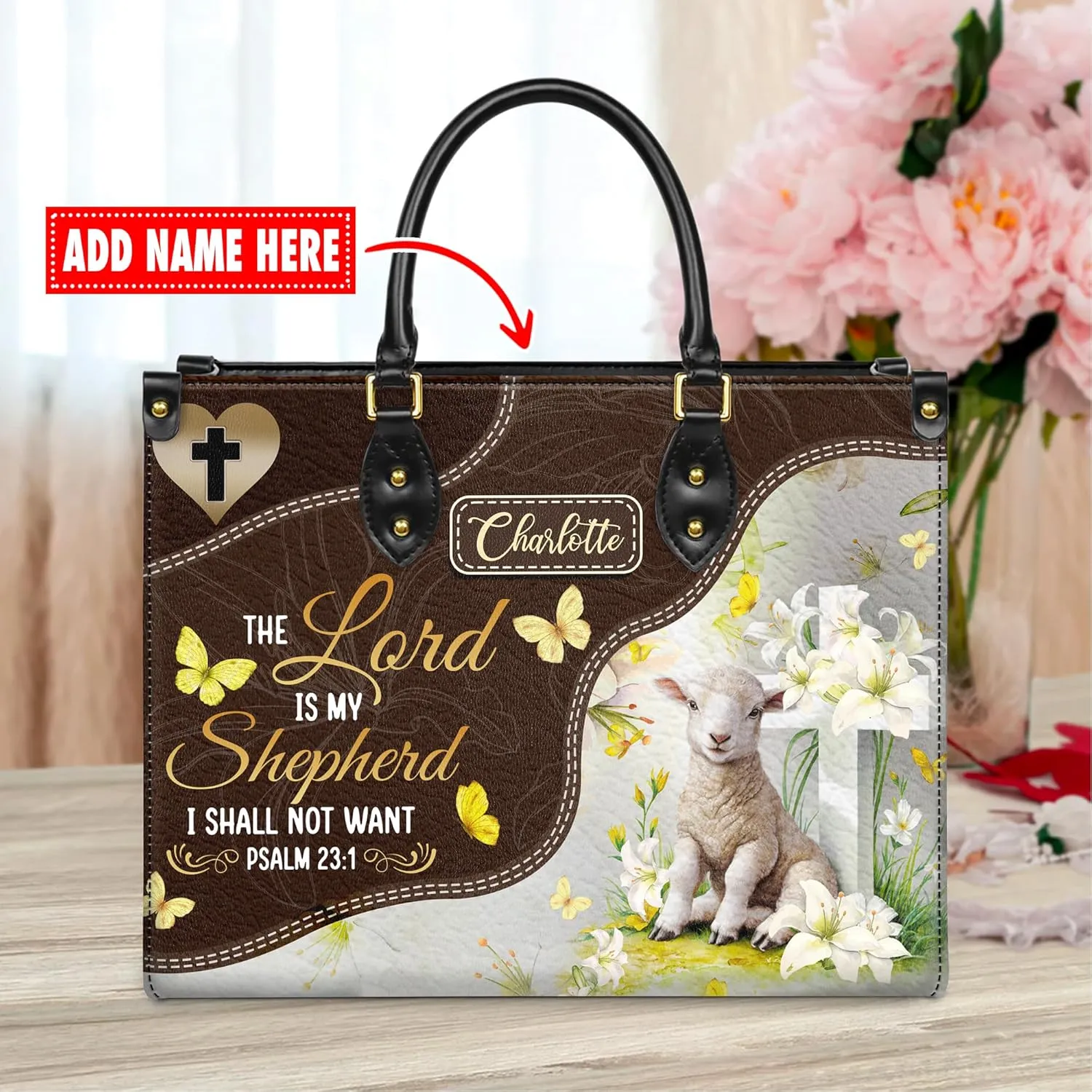 Personalized Leather Handbags with Name & Zipper – Perfect Christian Purses for Women | Ideal Mother's Day Gifts