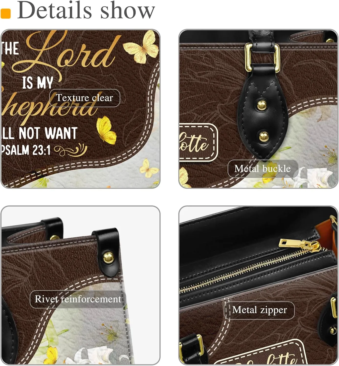Personalized Leather Handbags with Name & Zipper – Perfect Christian Purses for Women | Ideal Mother's Day Gifts