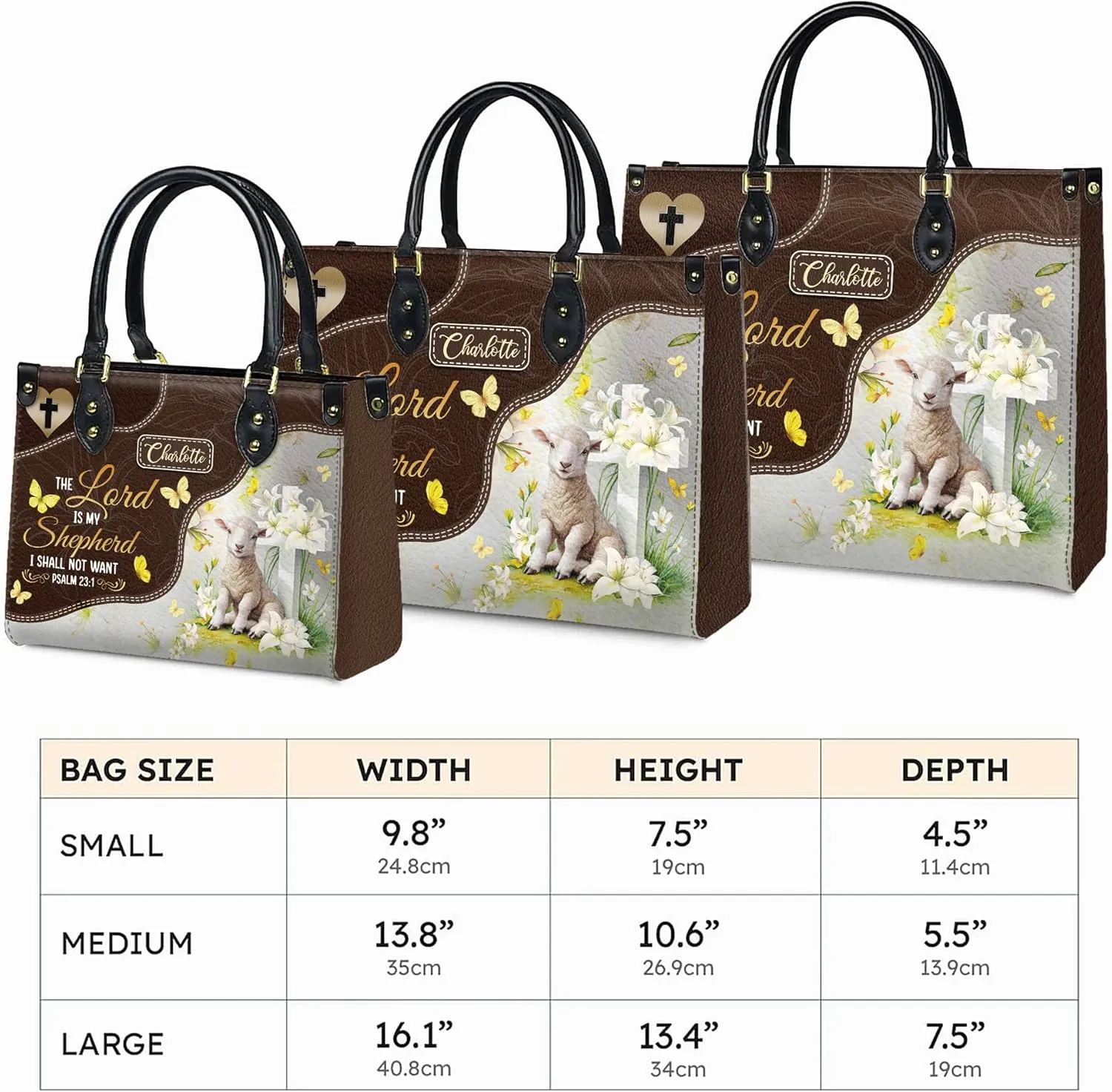 Personalized Leather Handbags with Name & Zipper – Perfect Christian Purses for Women | Ideal Mother's Day Gifts