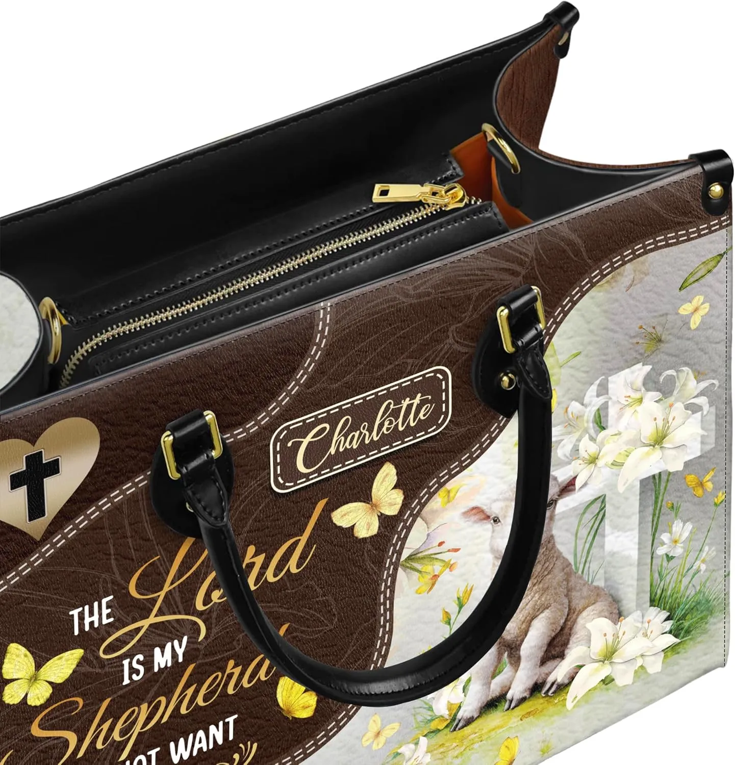 Personalized Leather Handbags with Name & Zipper – Perfect Christian Purses for Women | Ideal Mother's Day Gifts