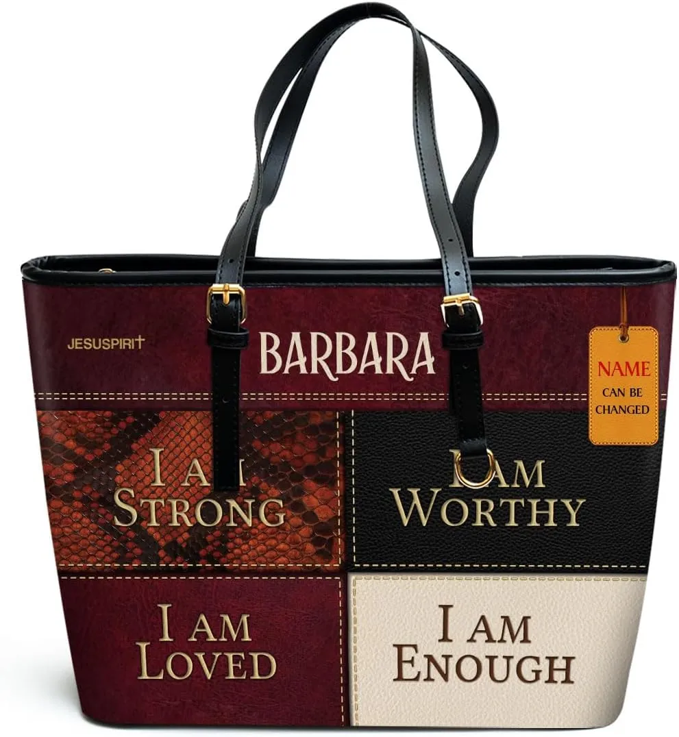 Personalized Leather Tote Bag For Women - Christmas Gifts For Women - Christian Gifts