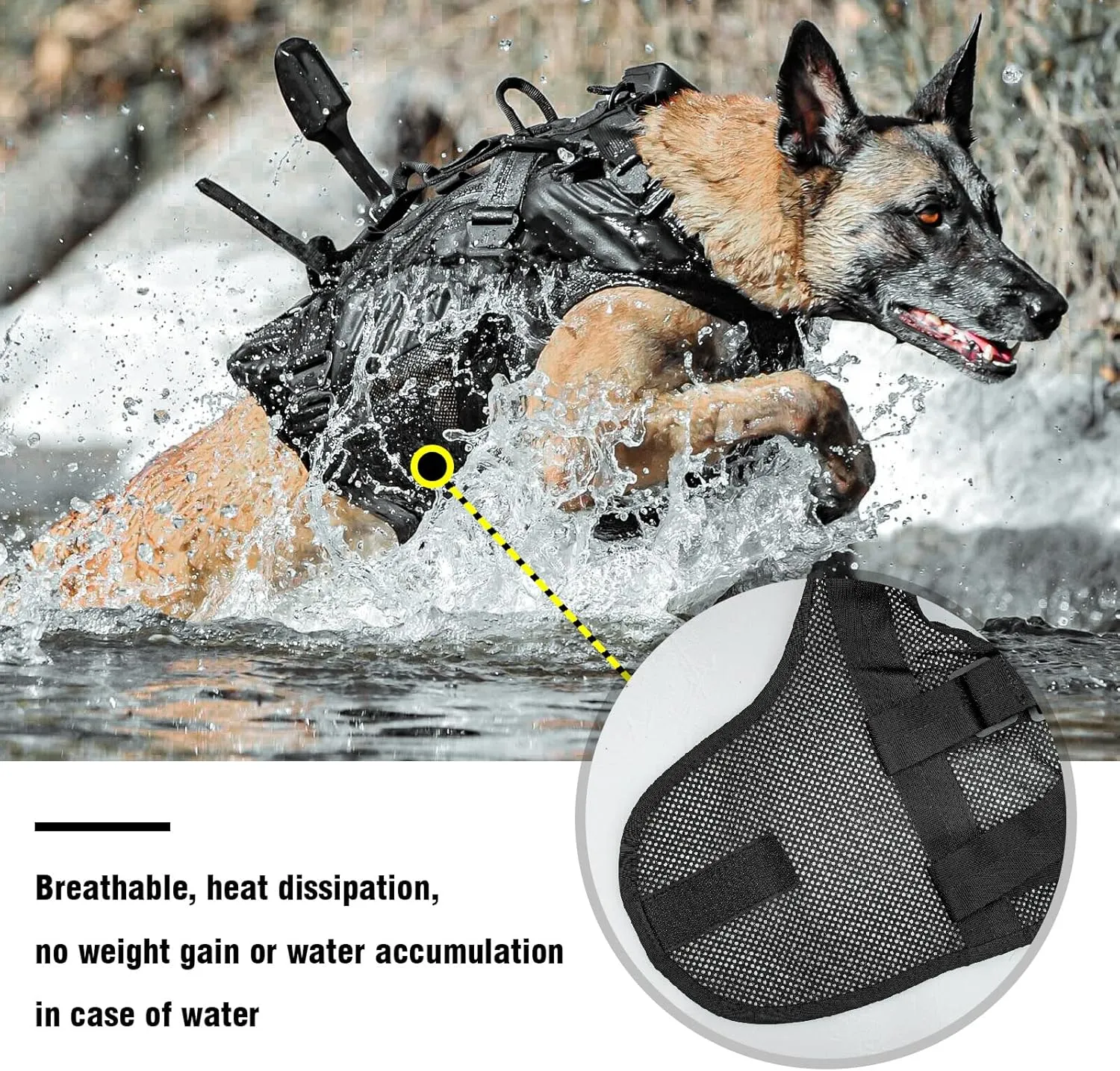 PETAC GEAR Tactical Dog Harness No Pull for Large Working Dogs Military Dogs Vest Police Service Training Dogs Molle Harnesses with Handle … …