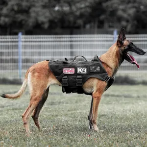 PETAC GEAR Tactical Dog Harness No Pull for Large Working Dogs Military Dogs Vest Police Service Training Dogs Molle Harnesses with Handle … …