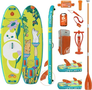 Pets 8'×29" / 11'×35" / 11'6"×34" Inflatable Paddle Board, One-Stop Premium SUP Accessories, Extra Wide Paddle Board for More Balance, Tailored Fins for More Fun
