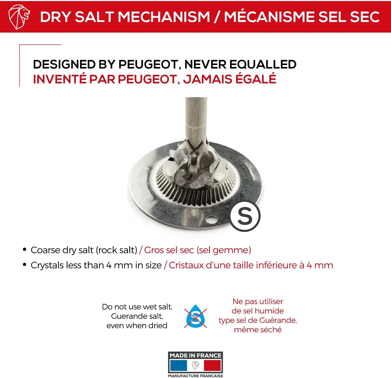 Peugeot - Paris u’Select Manual Salt Mill - Adjustable Grinder - Beechwood, Graphite Finish