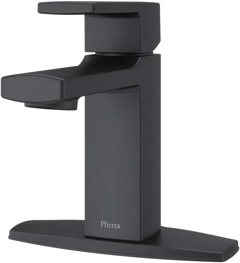 Pfister LG42-DAPB Deckard Single Control 4" Centerset Bathroom Faucet with Push & Seal, Matte Black