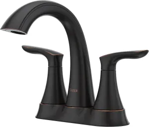 Pfister Weller Bathroom Sink Faucet, 4-Inch Centerset, 2-Handle, 3-Hole, Tuscan Bronze Finish, LG48WRPY
