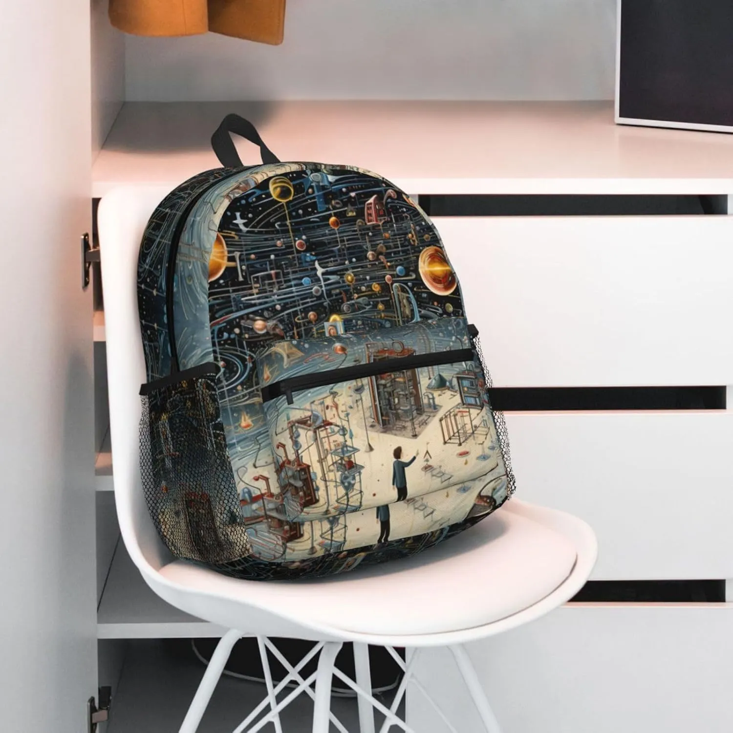 Physics Print Fashion Backpack,Casual Daypack Backpacks For Men Women, Laptop Bag Travel Hiking Camping