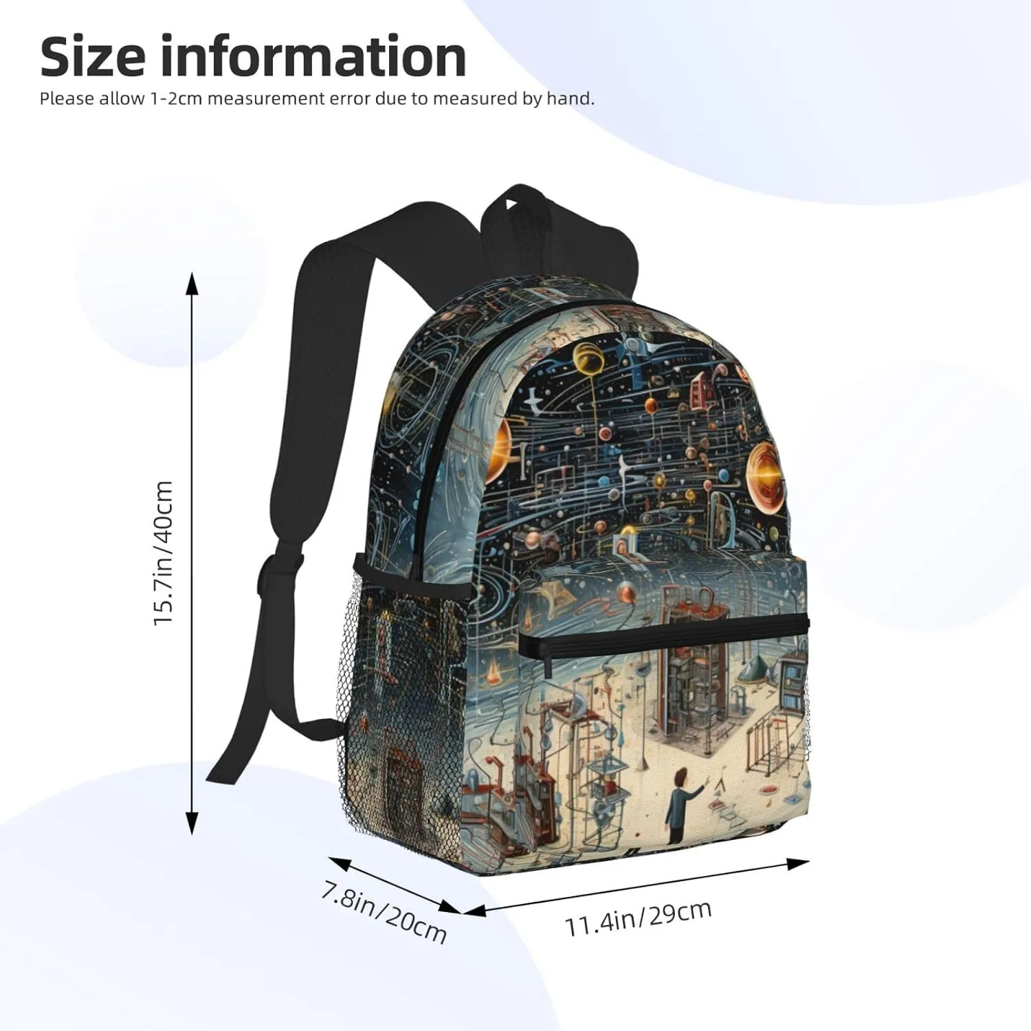 Physics Print Fashion Backpack,Casual Daypack Backpacks For Men Women, Laptop Bag Travel Hiking Camping