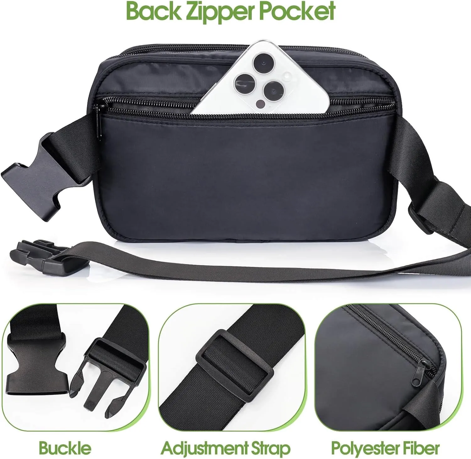 Pin Bag Fanny Pack, Ita Bag Storage Pins Crossbody Belt Bags for Women Girls Gifts, Black Display Bags for Sports Memorial Travel Brooches(No Pins Included)