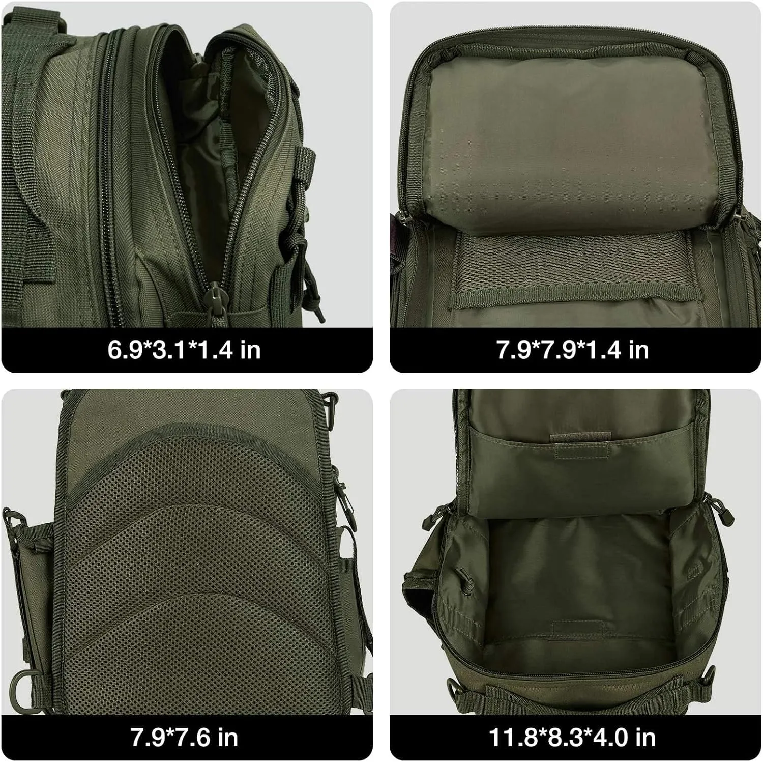 Piscifun Tackle Bag With Rod & Gear Holder - Lightweight Sling Storage Bag, Outdoor Shoulder Pack for Fishing, Hiking, Hunting