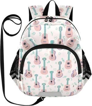 Plaaee Acoustic Guitar Toddler Backpack Harness Leash Kids Back Pack Harnesses Leashes Tether for Boys Girls Outdoor Travel S