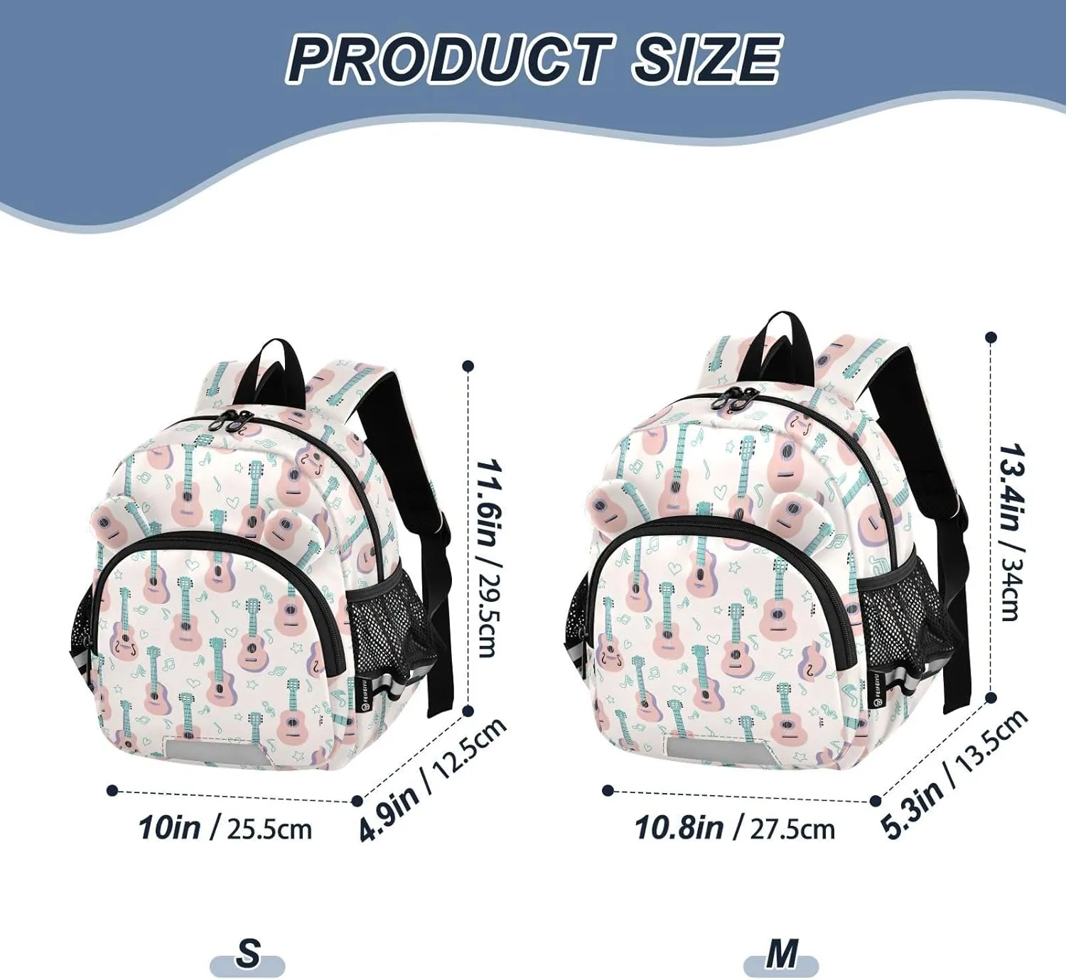 Plaaee Acoustic Guitar Toddler Backpack Harness Leash Kids Back Pack Harnesses Leashes Tether for Boys Girls Outdoor Travel S