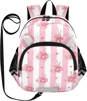 Plaaee Cute Axolotl with Cup Toddler Backpack Harness Leash Kids Back Pack Harnesses Leashes Tether for Boys Girls Outdoor Travel M