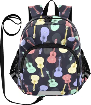 Plaaee Guitars Multicolored Toddler Backpack Harness Leash Kids Back Pack Harnesses Leashes Tether for Boys Girls Outdoor Travel S