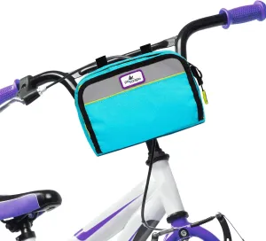 Po Campo Kids Bicycle Bag - Speedy Front Frame Bike Handlebar Bag Fabric Bike Basket Waterproof Front Mount Bike Bag for Boys Girls Bike or Scooter Handle Bars Converts to Crossbody Bag