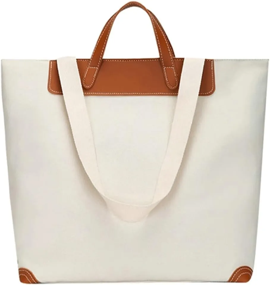 Pocadri Large Women Canvas Tote Handbags Casual Shoulder Work Bag Crossbody Top Handle Handbags