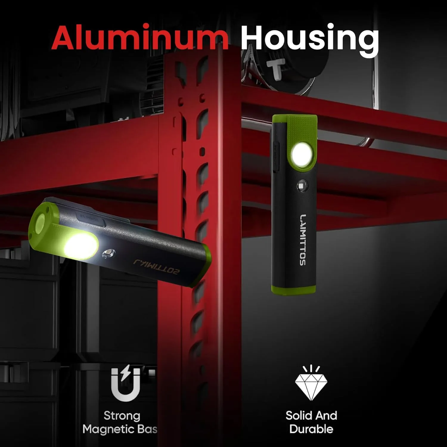 Pocket Mini Flashlight, Clip On Flashlight, Bright Rechargeable Magnetic Work Light Led & UV Work Light for Car Repairing Tool Gifts for Men, Green