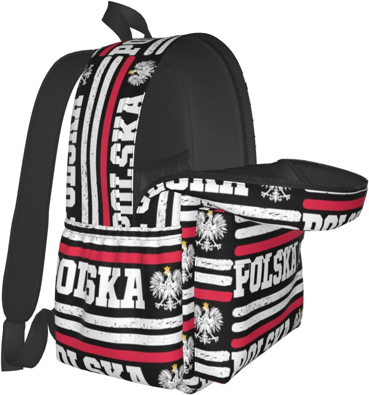 Polish Flag Poland Polska Eagle Laptop Backpack Shoulder Bag Laptop Pack Travel Backpacks Commuter Back Pack Casual Daypack Bags With Side Pockets