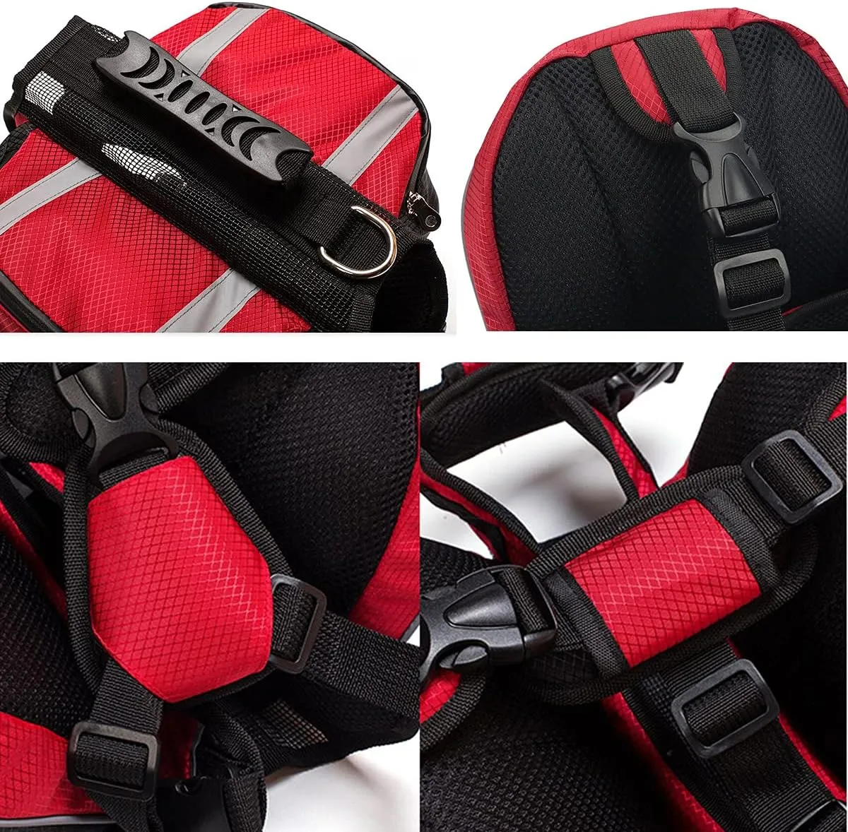 Polyester Dog Saddlebags Pack Hound Travel Camping Hiking Backpack Saddle Bag for Small Medium Large Dogs (Orange,L)