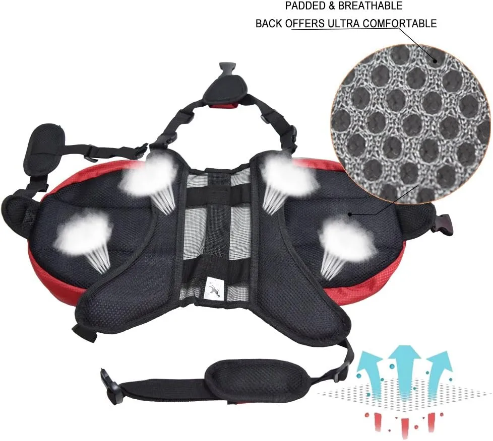 Polyester Dog Saddlebags Pack Hound Travel Camping Hiking Backpack Saddle Bag for Small Medium Large Dogs (Orange,L)