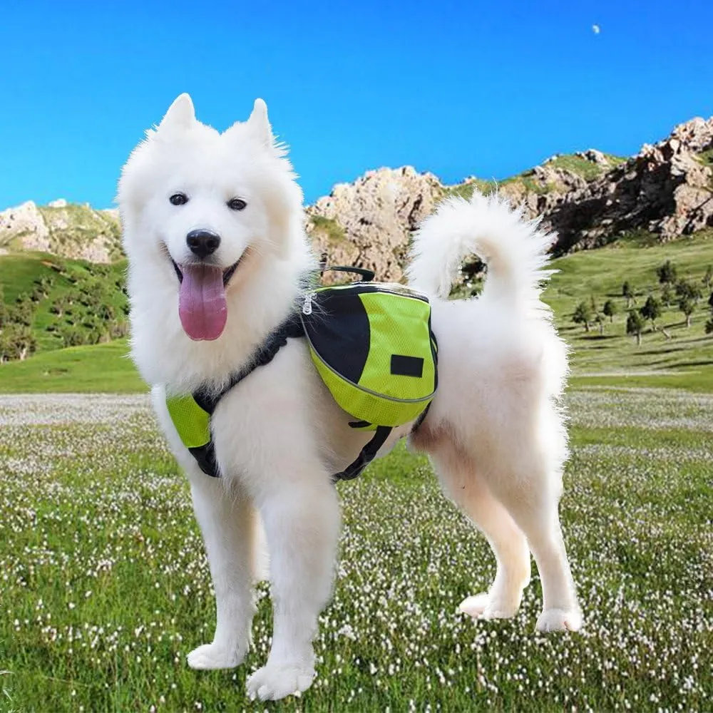 Polyester Dog Saddlebags Pack Hound Travel Camping Hiking Backpack Saddle Bag for Small Medium Large Dogs (Red,M)