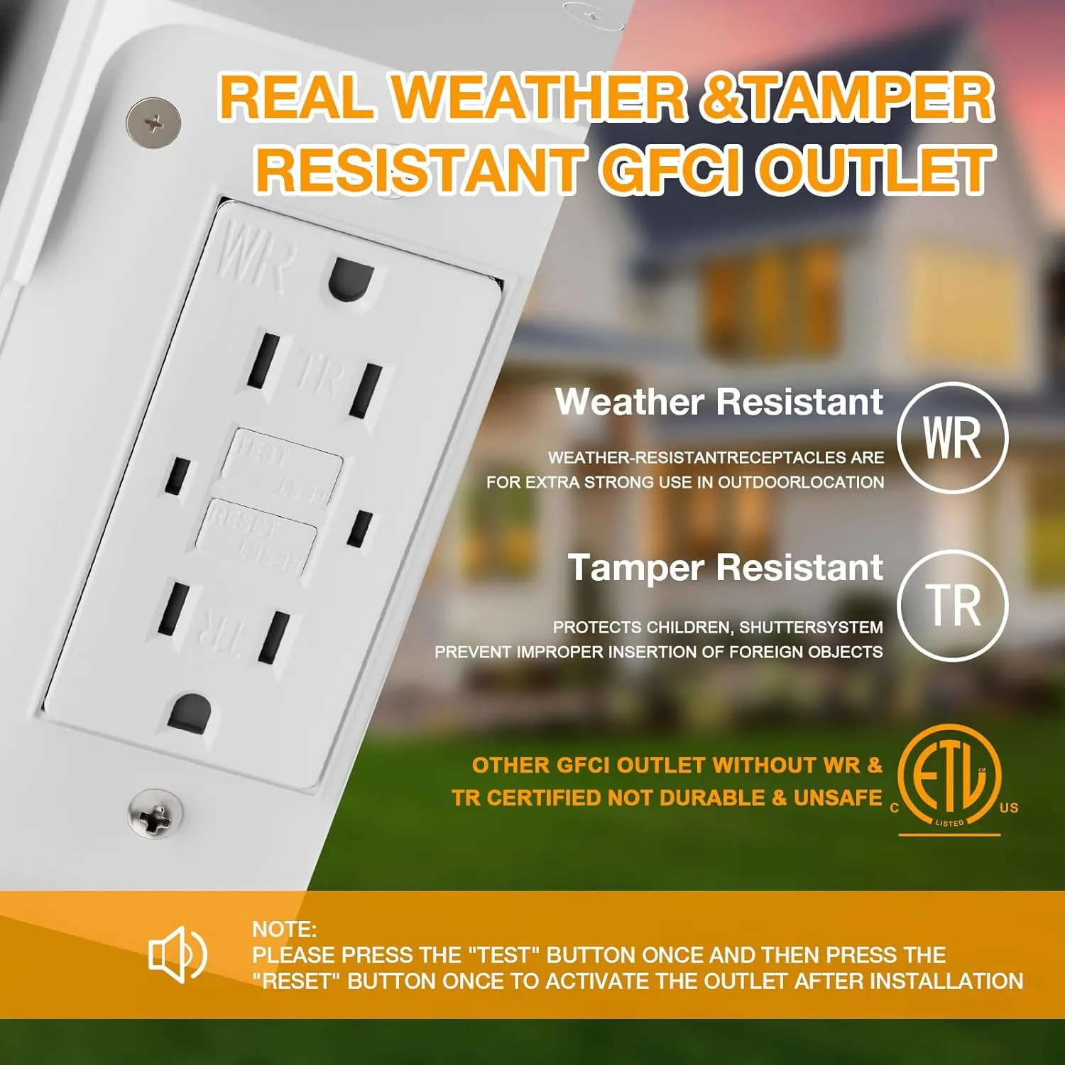 Porch Lights with Outlet, Dusk to Dawn Outdoor Light with Built-in GFCI Outlet, Waterproof Anti-Rust Lantern for Front Door (White 1 PC)