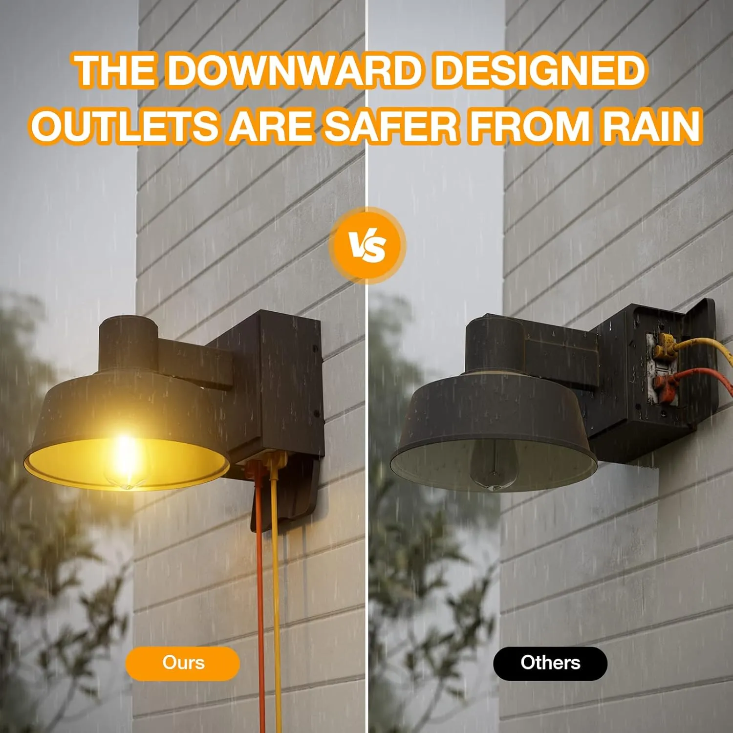 Porch Lights with Outlet, Dusk to Dawn Outdoor Light with Outlet Built-in, Waterproof Anti-Rust Lantern Outside Light with GFCI Outlet, Wall Sconce Light for Front Door (Black 2PCS with Outlet)