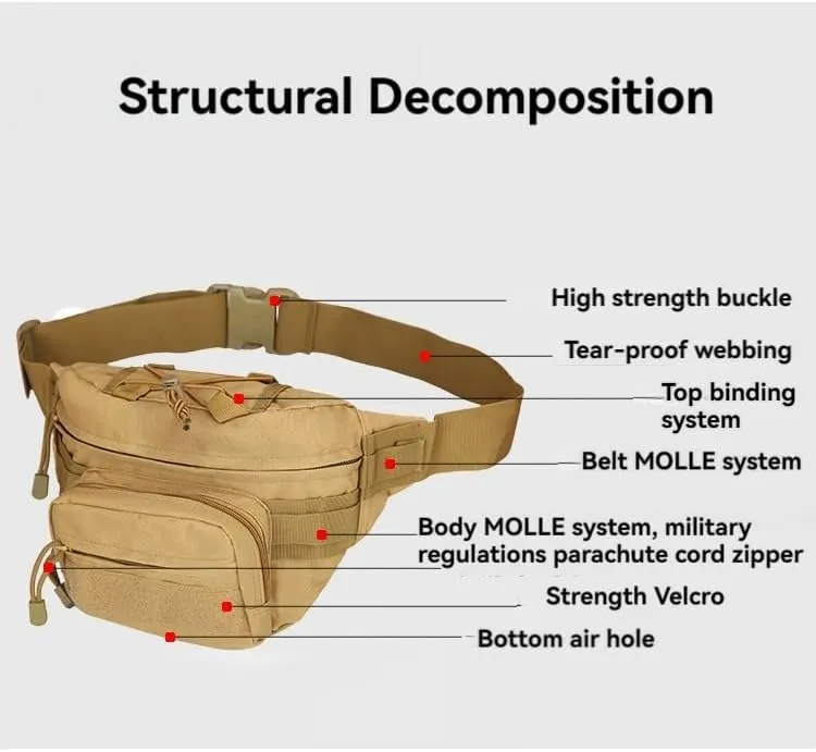 Portable Outdoor Fishing Accessories Kit Riding Waist Bag Mountaineering Adjustable Strap Fanny Pack Running Sports Fit Belt Bag (black)