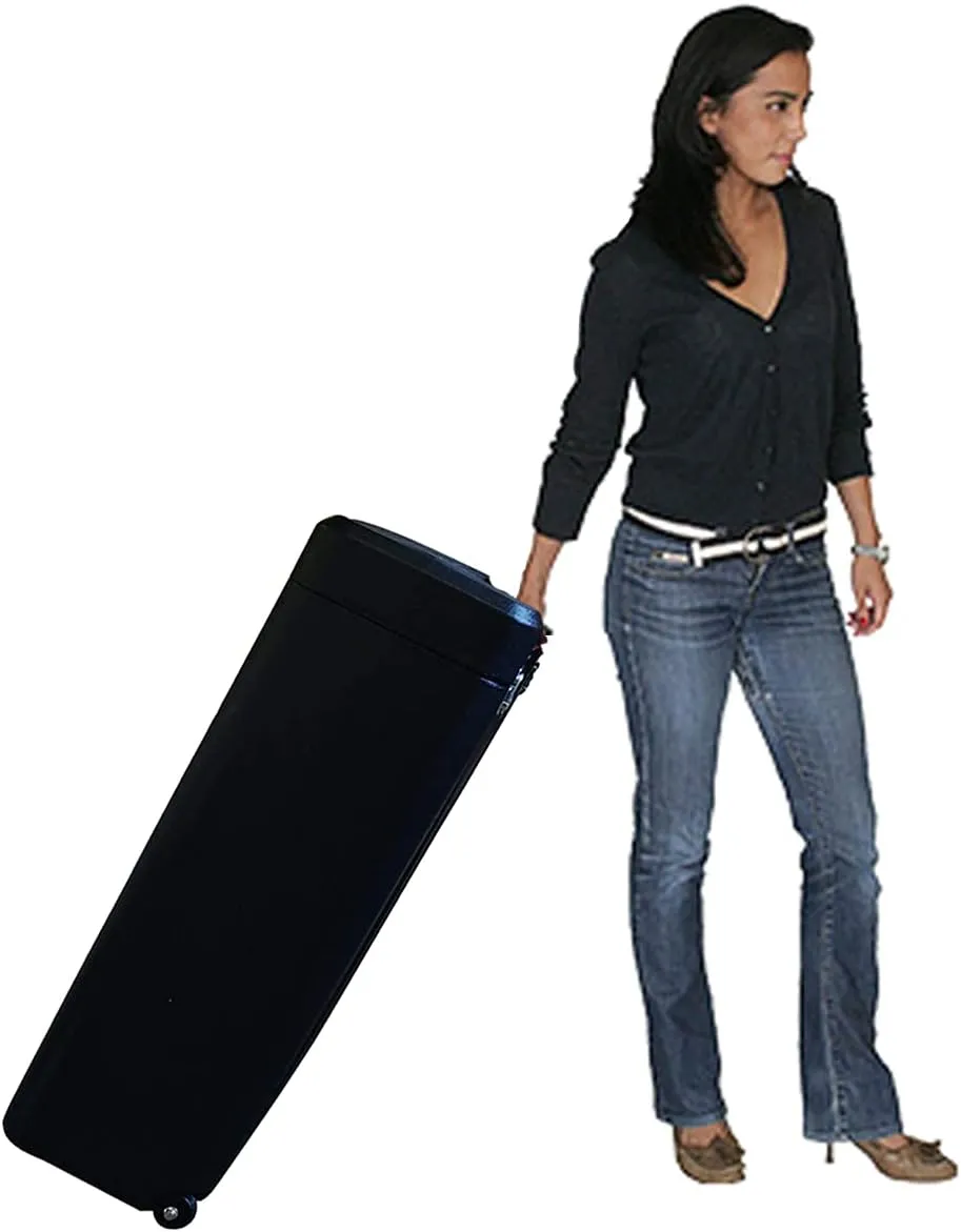 Portable Pop Up Stand Carrying Case for Trade Show with Handle and Wheels Banner Storage Case Easy Transportation Metal Locking Top for Security, black, 39½ inx17½ inx12½ in (Case #8)