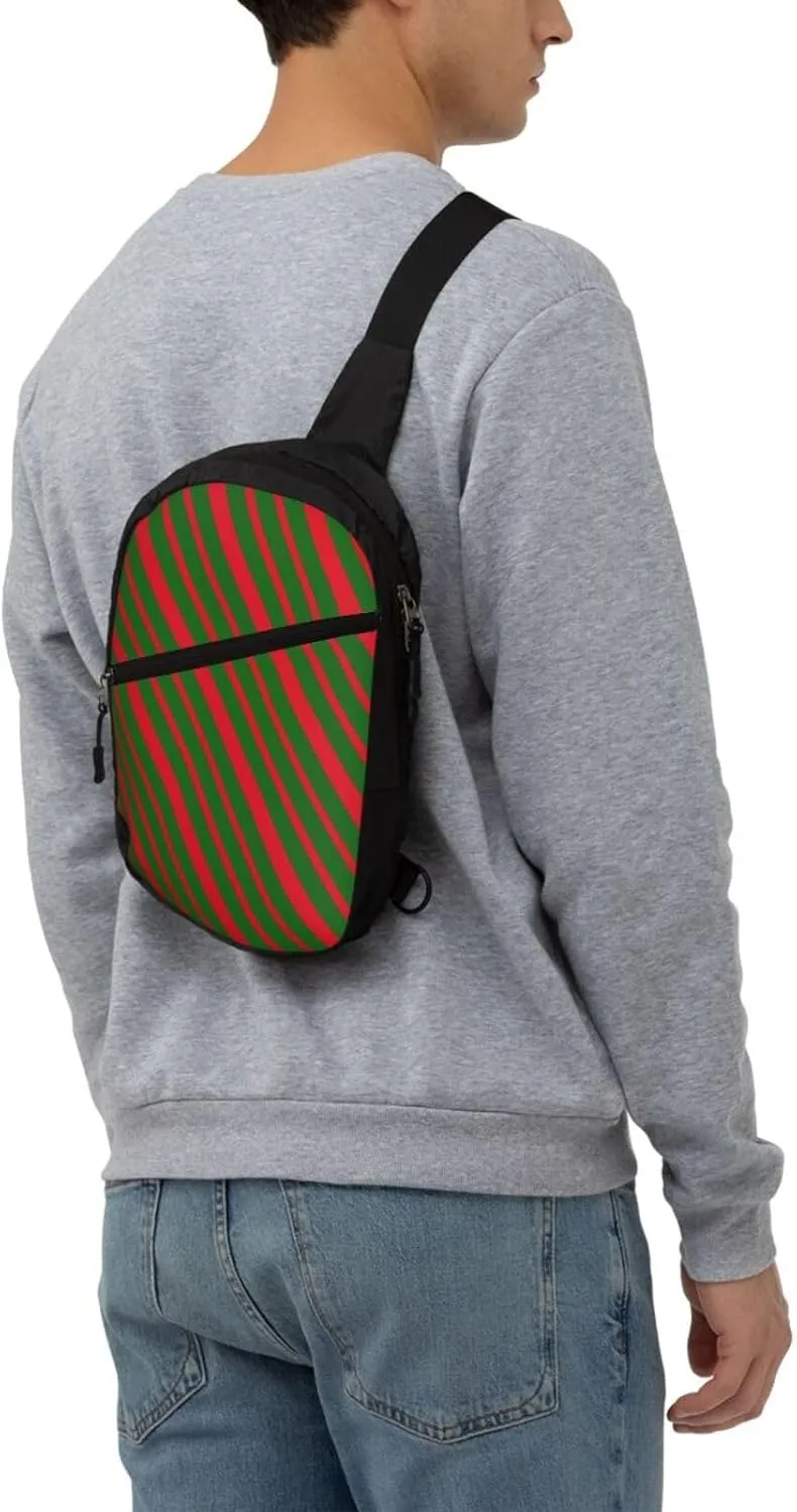 Portugal Portuguese Flag Stripe Crossbody Bag Portable Sling Bags Foldable Chest Daypack Reusable Sports Shoulder Backpack Diagonally Casual Rucksack Travel Bag