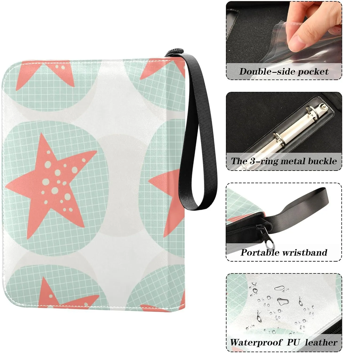 Premium Archival-Grade Card Binder Tear-Resistant PU Leather Expandable Metal D-Ring Design
