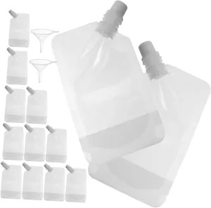 PRETYZOOM Leakproof Travel Drink Containers 1 Set of Plastic Juice Pouches for Liquid Beverage Storage Camping Hiking Alcohol Holder