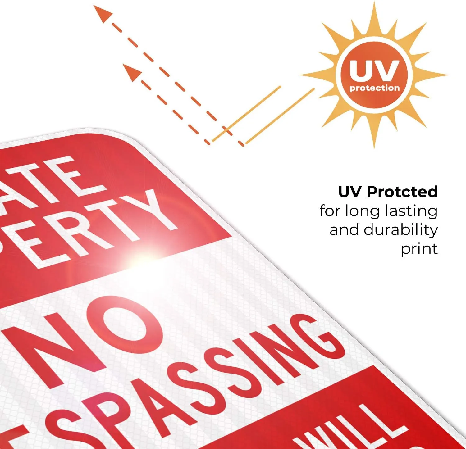 Private Property No Trespassing, Violators Prosecuted Sign, (2 Pack) 12x18 Inches, 3M EGP Reflective .063 Aluminum, Indoor/Outdoor, Made in USA