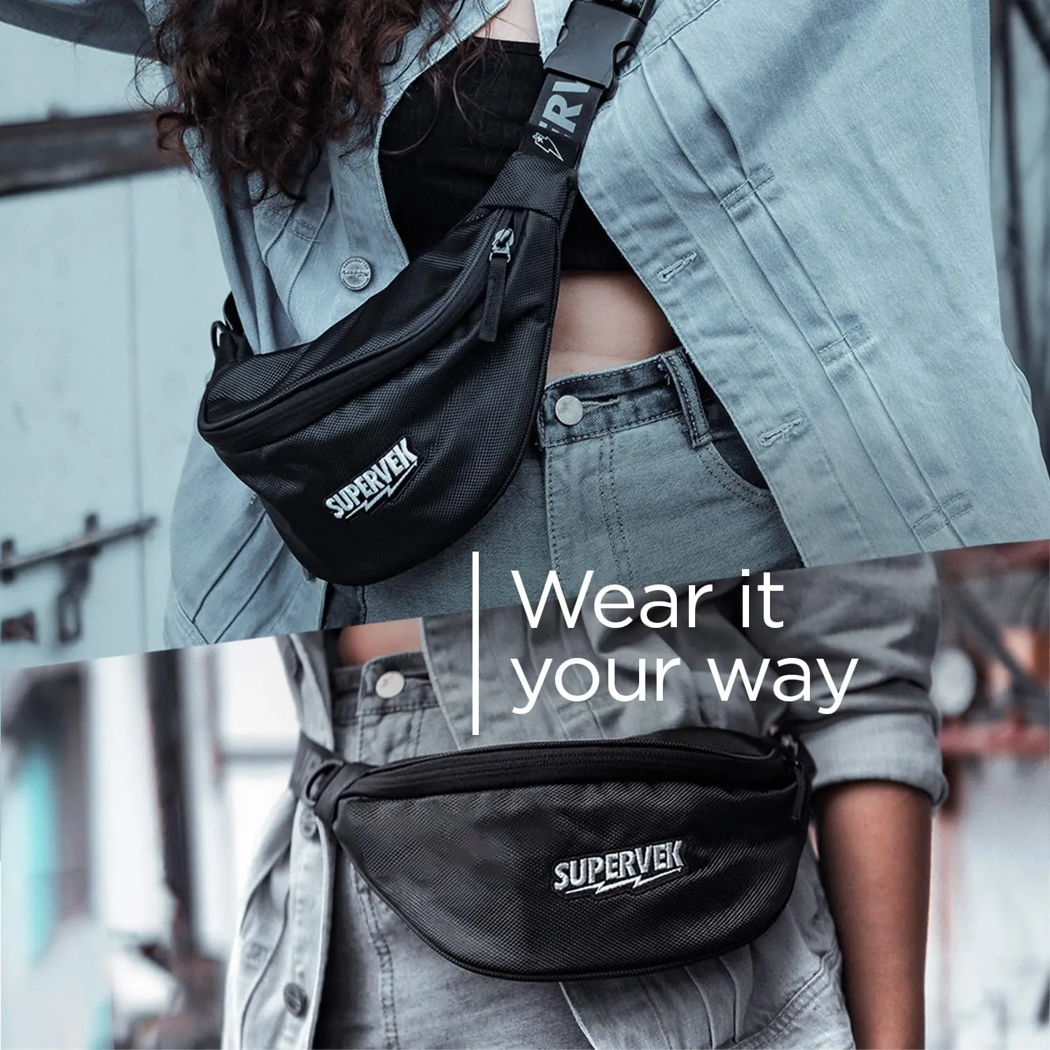 PRO Fanny Pack for Men Women - YKK Waterproof Zipper & Fabric, Crossbody Bag Waist Pack, Belt Bag for Travel Running Outdoor Hiking Cycling - Carry Any Phone, Wallet - Super Shark Hypebeast