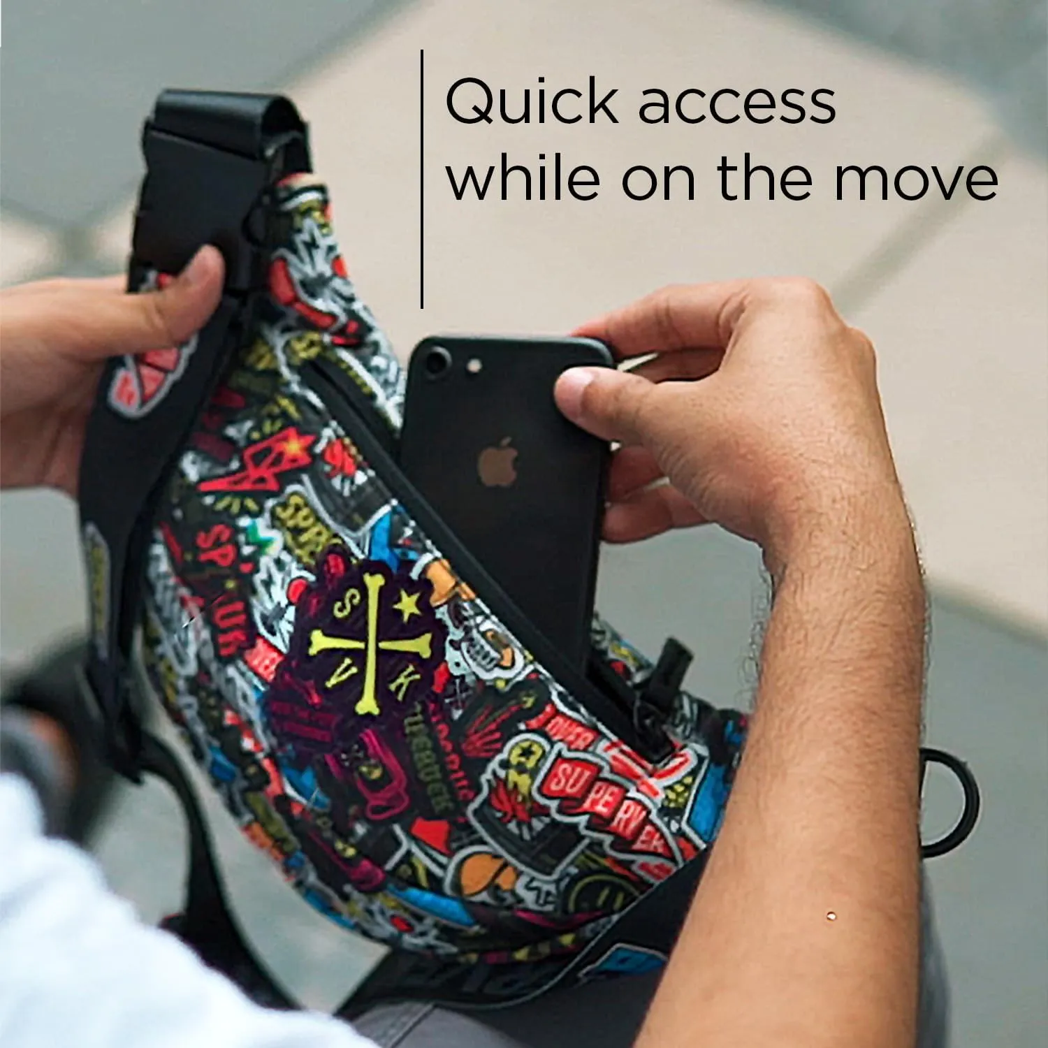 PRO Fanny Pack for Men Women - YKK Waterproof Zipper & Fabric, Crossbody Bag Waist Pack, Belt Bag for Travel Running Outdoor Hiking Cycling - Carry Any Phone, Wallet - Van Gogh Starry Night