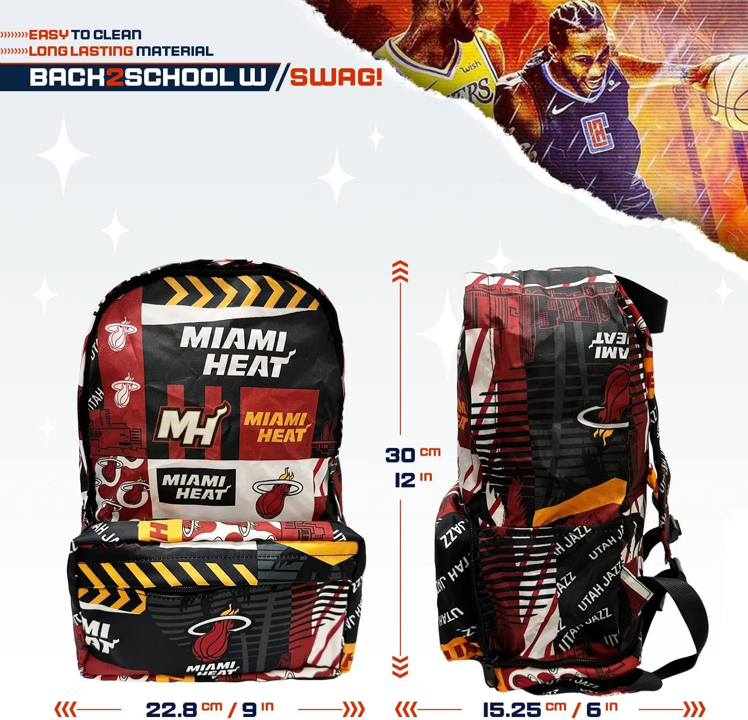 Pro Specialties Group Miami Heat Transformable 2-in-1 Mini Backpack: Convertible, Stylish, water-resistant travel belt bag.