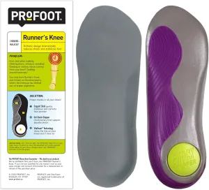 PROFOOT Runner's Knee Orthotic Insole, Women's 6-10, Shock Absorbing Insole for Heel Support, Stabilization and Foot Position Correction, Cushioned Shoe Insole Chondromalacia Support, 1 Pair