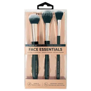 Profusion Cosmetics Artistry Face Essentials | 3-pc Artistry Face Brush Set