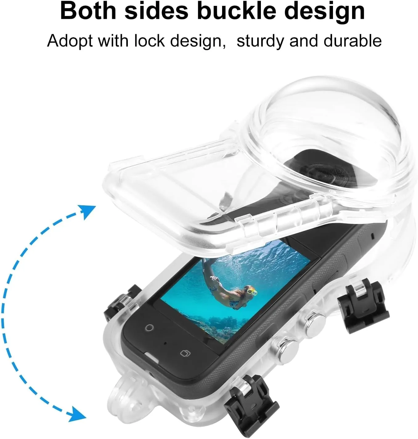 PULUZ 50m/164ft Invisible Dive Case for Insta360 X4 Underwater Waterproof Diving Housing Cover Protective PC Sealed Shell Photography Housings with Bracket Action Camera Accessories