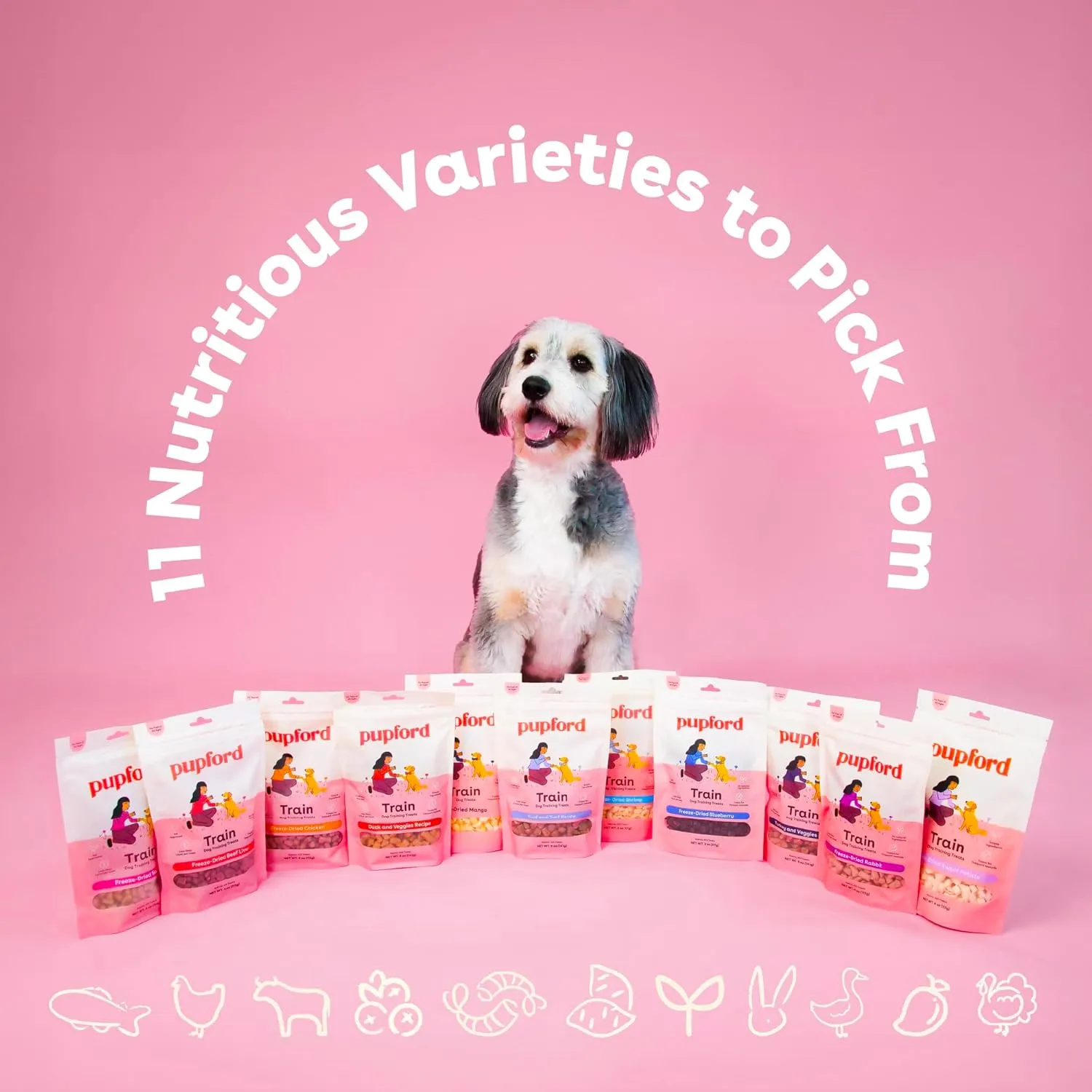 Pupford Freeze Dried Training Treats for Dogs & Puppies, 475  Two Ingredient Bites (Chicken, 4 oz)