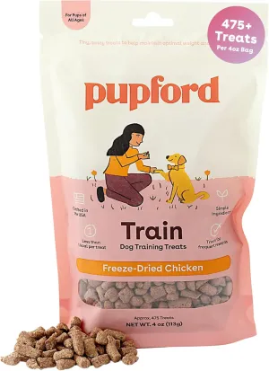 Pupford Freeze Dried Training Treats for Dogs & Puppies, 475  Two Ingredient Bites (Chicken, 4 oz)