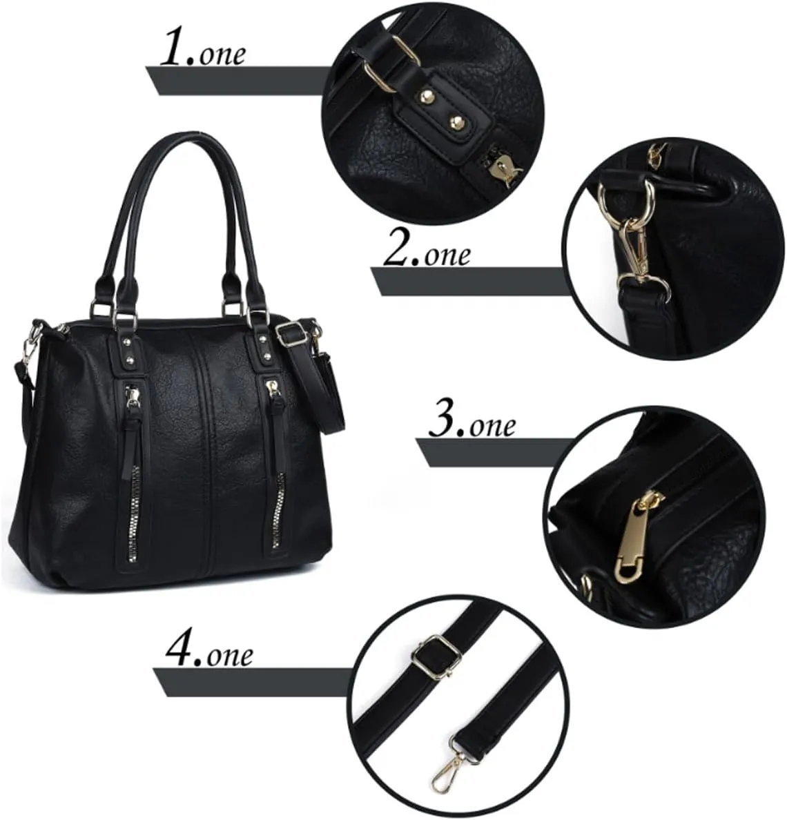 Purses and Handbags for Women PU Leather Fashion Tote Bag Large Shoulder Bag Top Handle Satchel Purse Set 2pcs