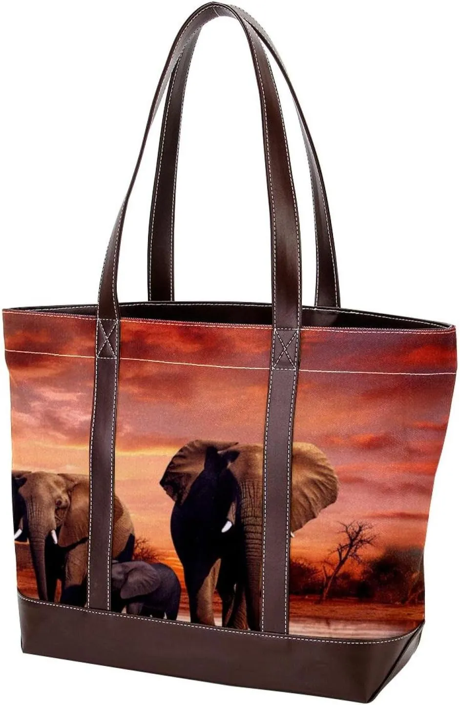 Purses for Women,Tote Bag for Women,Handbags for Women,African Grassland Elephant Family