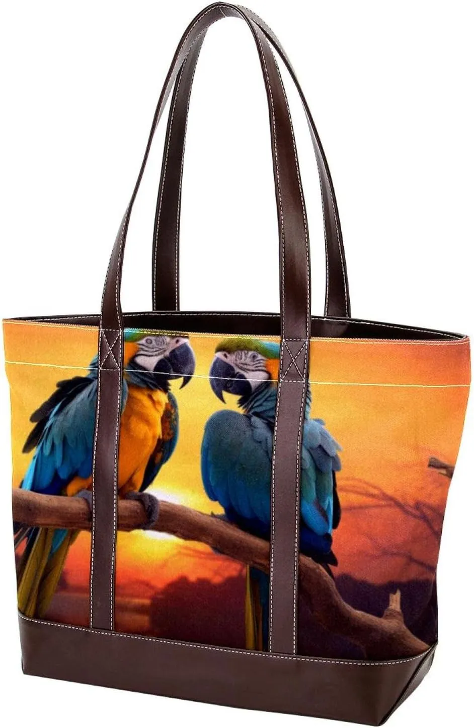 Purses for Women,Tote Bag for Women,Handbags for Women,African Grassland Sunset Parrot